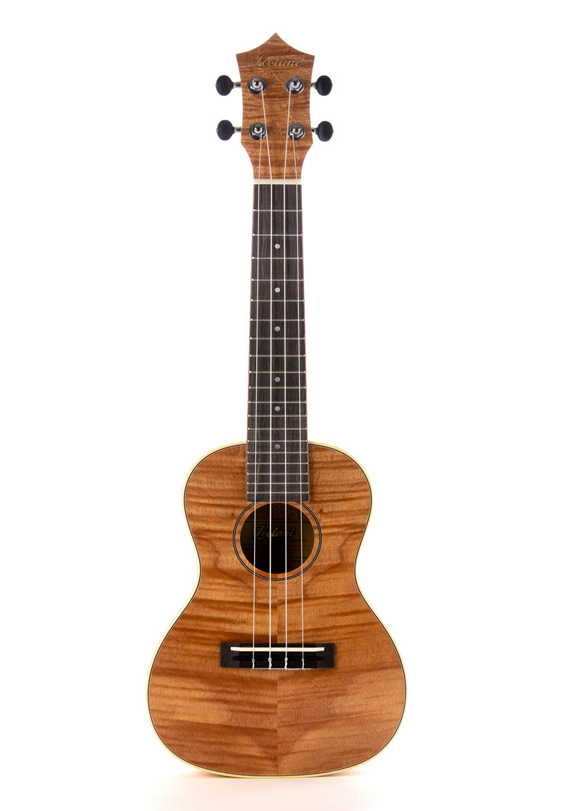 Leolani Concert Feather Curly Okoume TUX Finish Ukulele