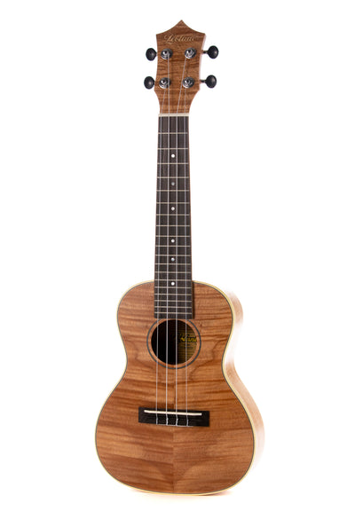 Leolani Concert Feather Curly Okoume TUX Finish Ukulele