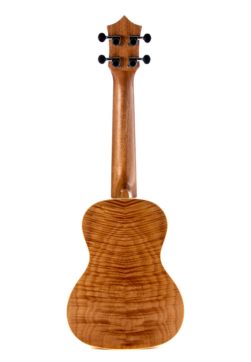 Leolani Concert Feather Curly Okoume TUX Finish Ukulele